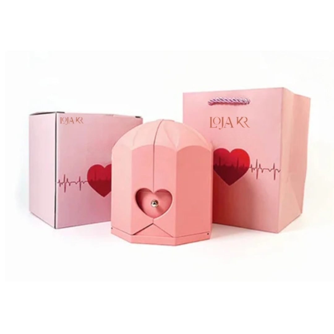 Colar Eterna Conexão & Caixa com Rosa Eternizada