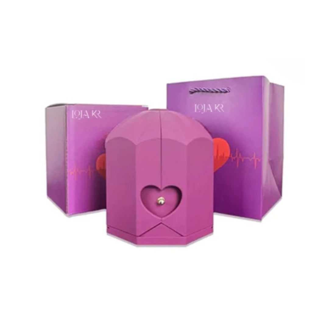 Colar Eterna Conexão & Caixa com Rosa Eternizada